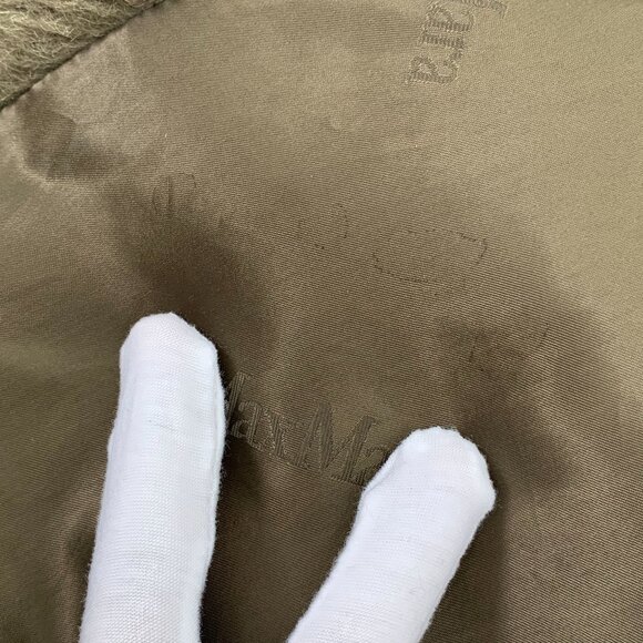 Max Mara Teddy Bear Icon Coat In Olive Green Alpaca & Wool Blend - Picture 6 of 8